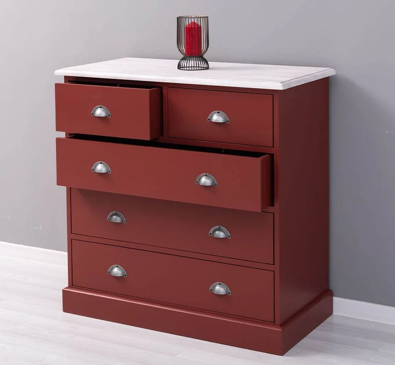 Landhauskommode aus Massivholz - Sideboard mit 5 Schubladen