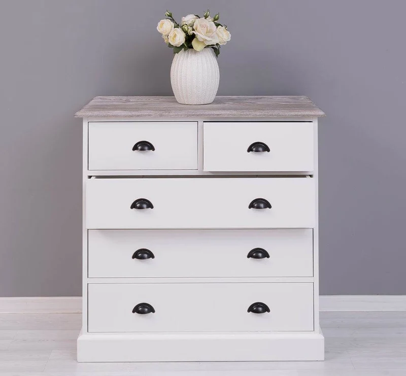 Landhauskommode aus Massivholz - Sideboard mit 5 Schubladen