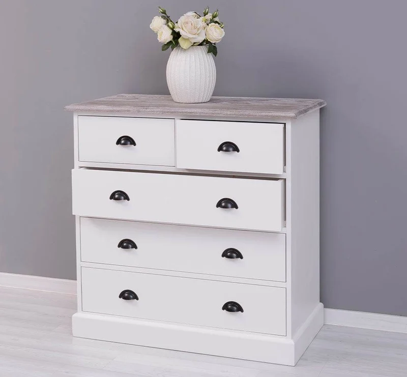 Landhauskommode aus Massivholz - Sideboard mit 5 Schubladen