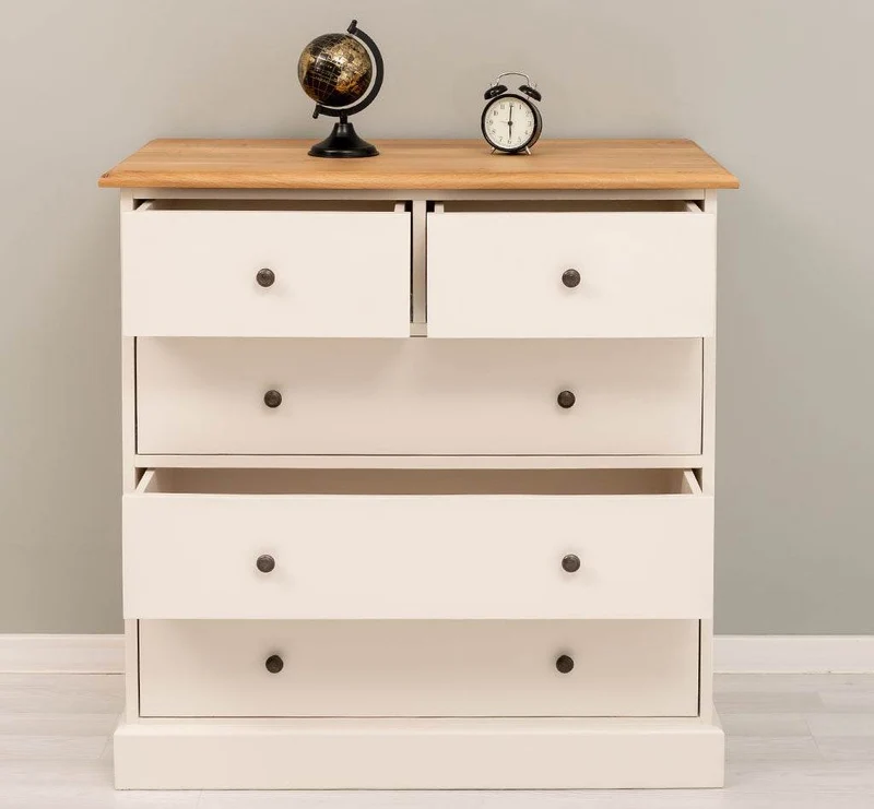 Landhauskommode aus Massivholz - Sideboard mit 5 Schubladen