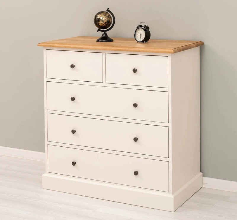 Landhauskommode aus Massivholz - Sideboard mit 5 Schubladen