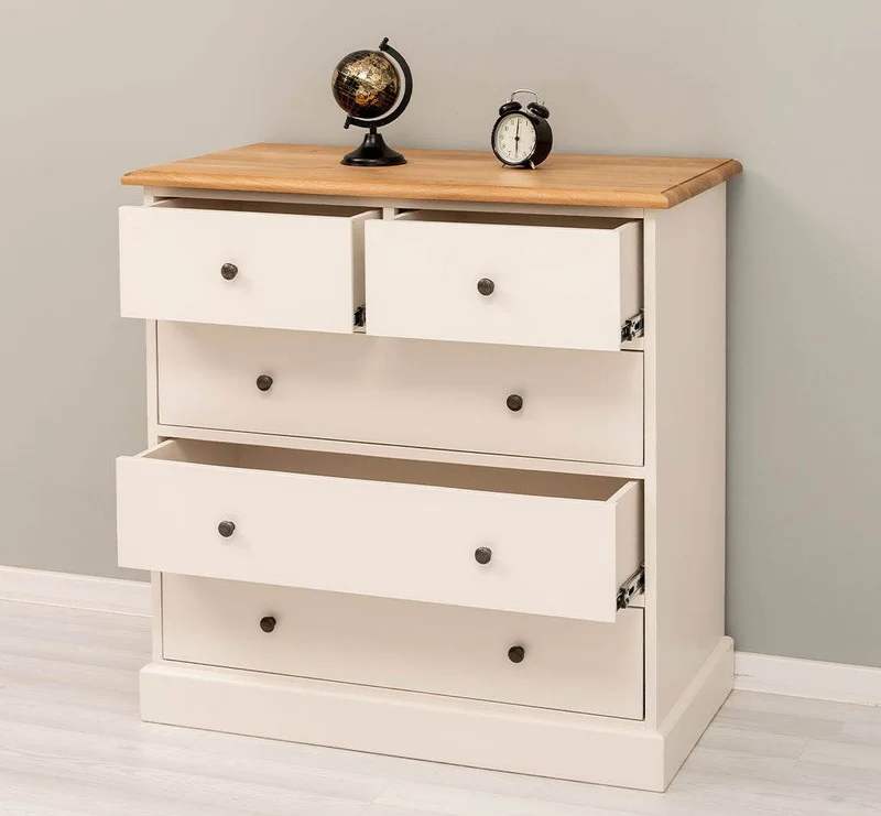 Landhauskommode aus Massivholz - Sideboard mit 5 Schubladen