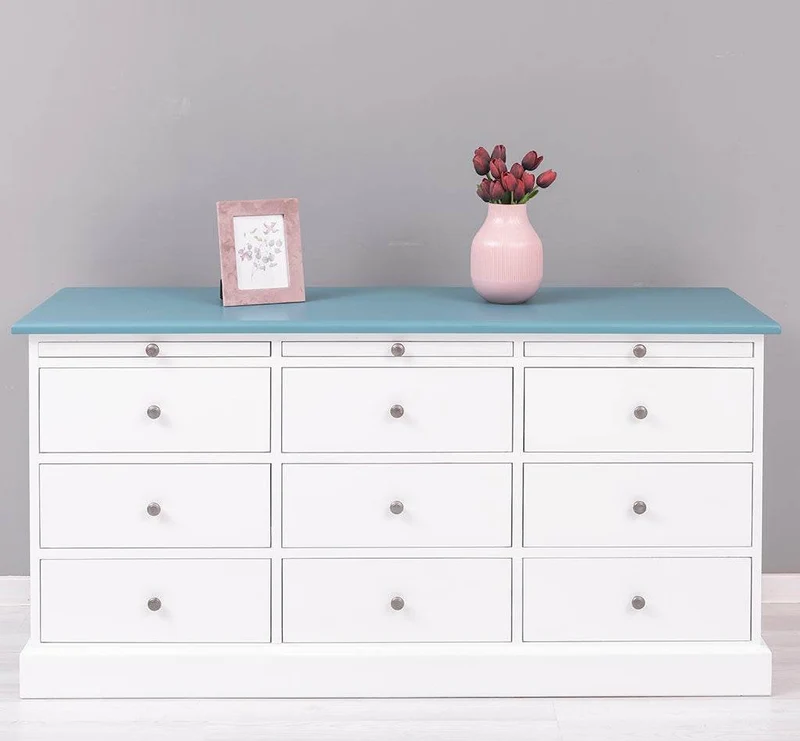 Große Landhauskommode mit neun Schubladen - Sideboard in verschiedenen Farben