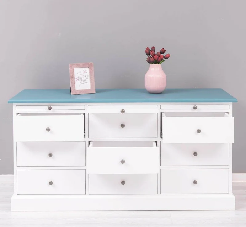 Große Landhauskommode mit neun Schubladen - Sideboard in verschiedenen Farben