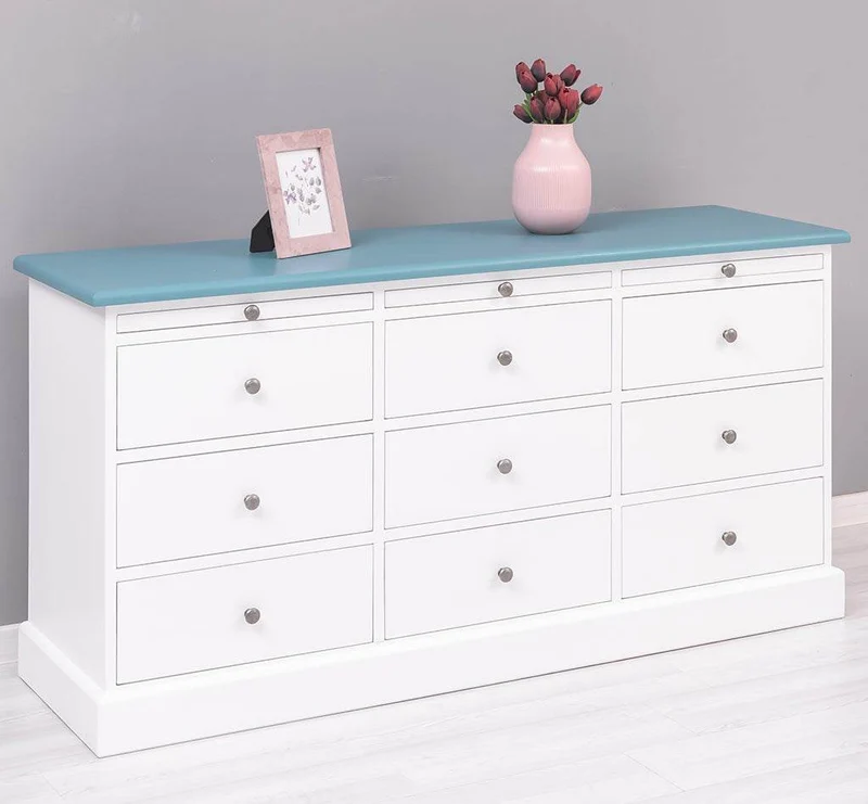 Große Landhauskommode mit neun Schubladen - Sideboard in verschiedenen Farben