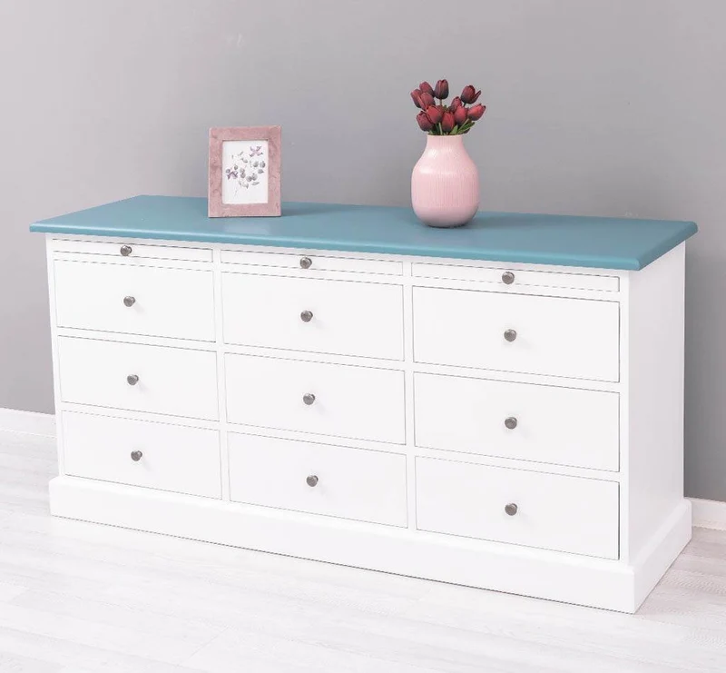 Große Landhauskommode mit neun Schubladen - Sideboard in verschiedenen Farben
