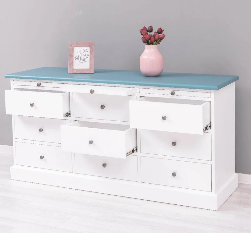 Große Landhauskommode mit neun Schubladen - Sideboard in verschiedenen Farben