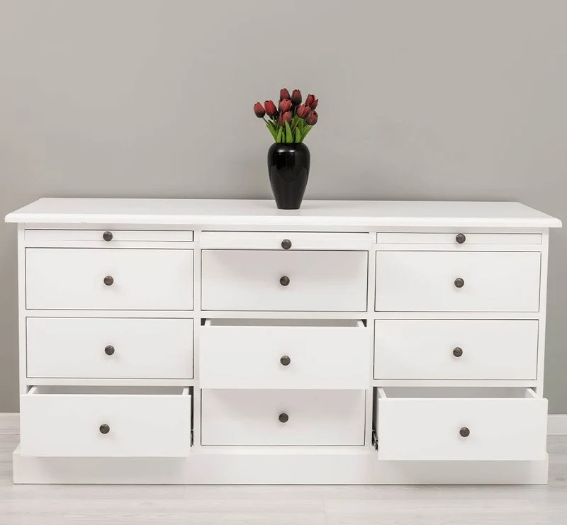 Große Landhauskommode mit neun Schubladen - Sideboard in verschiedenen Farben
