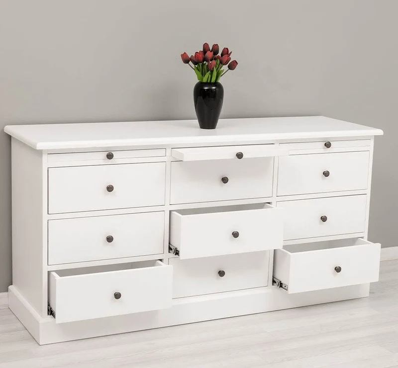 Große Landhauskommode mit neun Schubladen - Sideboard in verschiedenen Farben