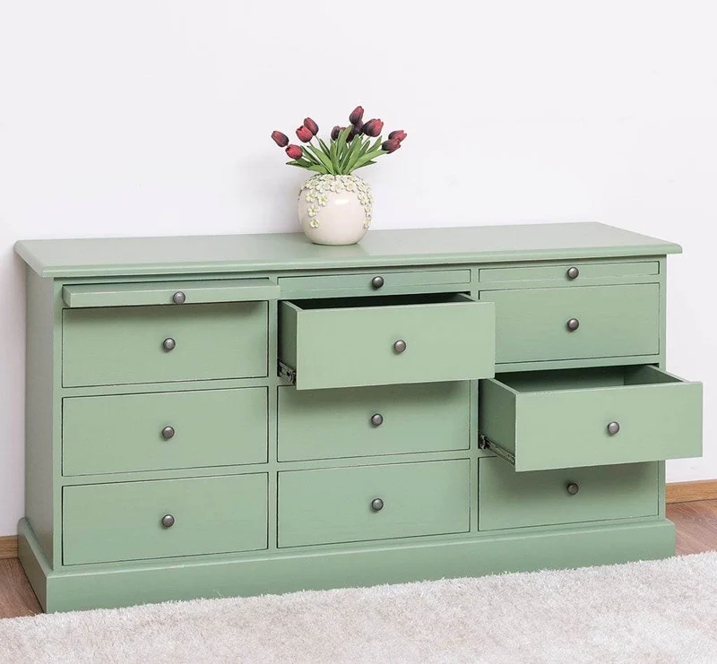 Große Landhauskommode mit neun Schubladen - Sideboard in verschiedenen Farben