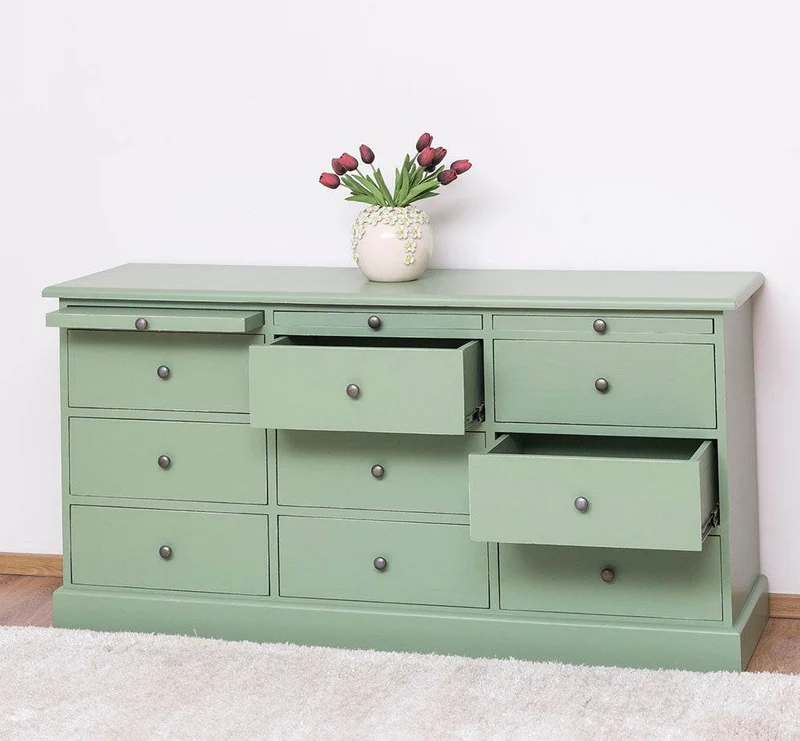 Große Landhauskommode mit neun Schubladen - Sideboard in verschiedenen Farben