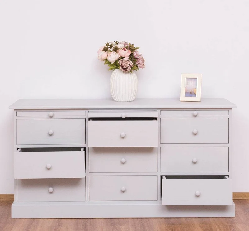 Große Landhauskommode mit neun Schubladen - Sideboard in verschiedenen Farben