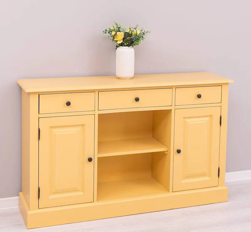 Massives Landhaus Sideboard mit 3 Schubladen & 2 Schränken