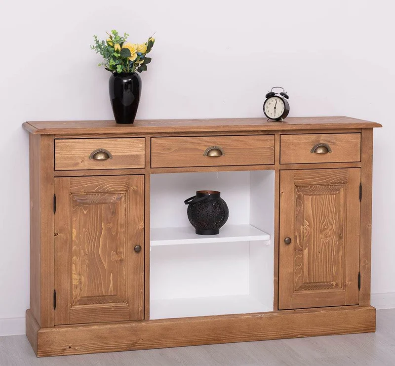 Massives Landhaus Sideboard mit 3 Schubladen & 2 Schränken