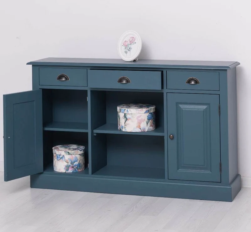 Massives Landhaus Sideboard mit 3 Schubladen & 2 Schränken