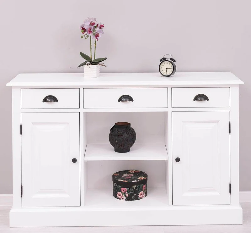 Massives Landhaus Sideboard mit 3 Schubladen & 2 Schränken