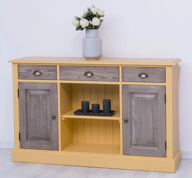 Massives Landhaus Sideboard mit 3 Schubladen & 2 Schränken