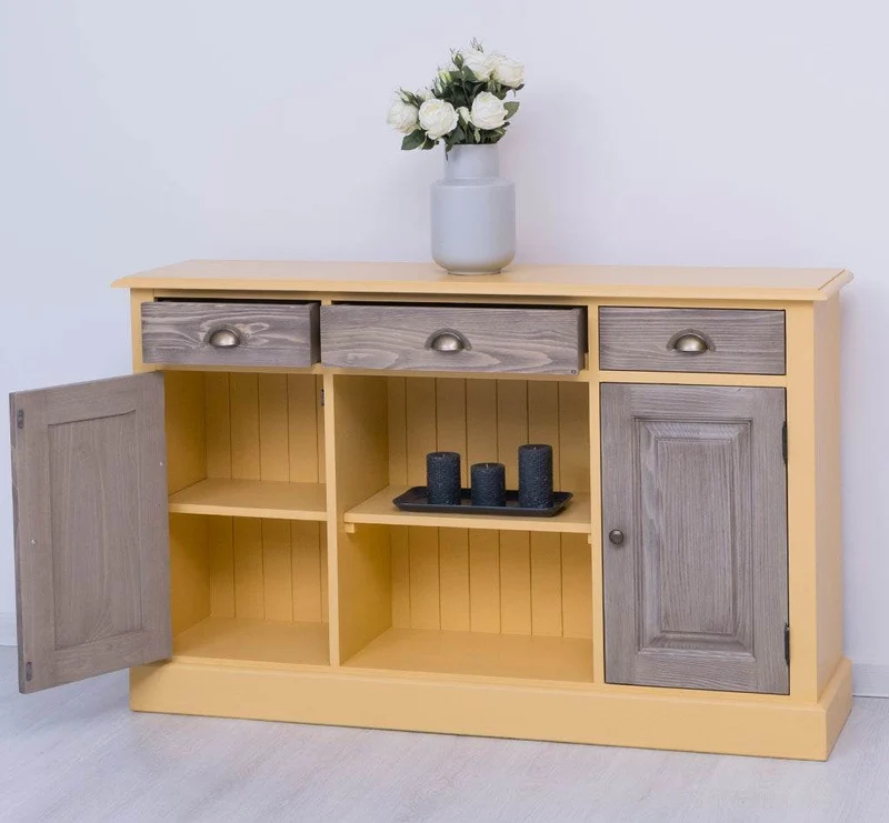 Massives Landhaus Sideboard mit 3 Schubladen & 2 Schränken