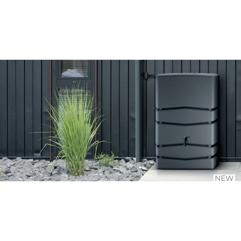 XXL Wassertank "AQUA TOWER" 350 Liter in Anthrazit (GLATTE OPTIK) mit Füllautomat und Wasserhahn
