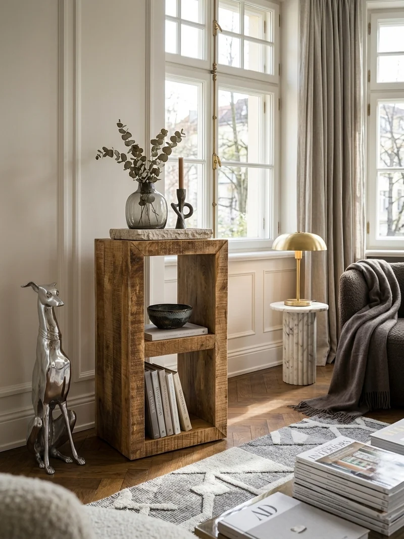 Regal Massivholz Mango Cubeform Vintage
