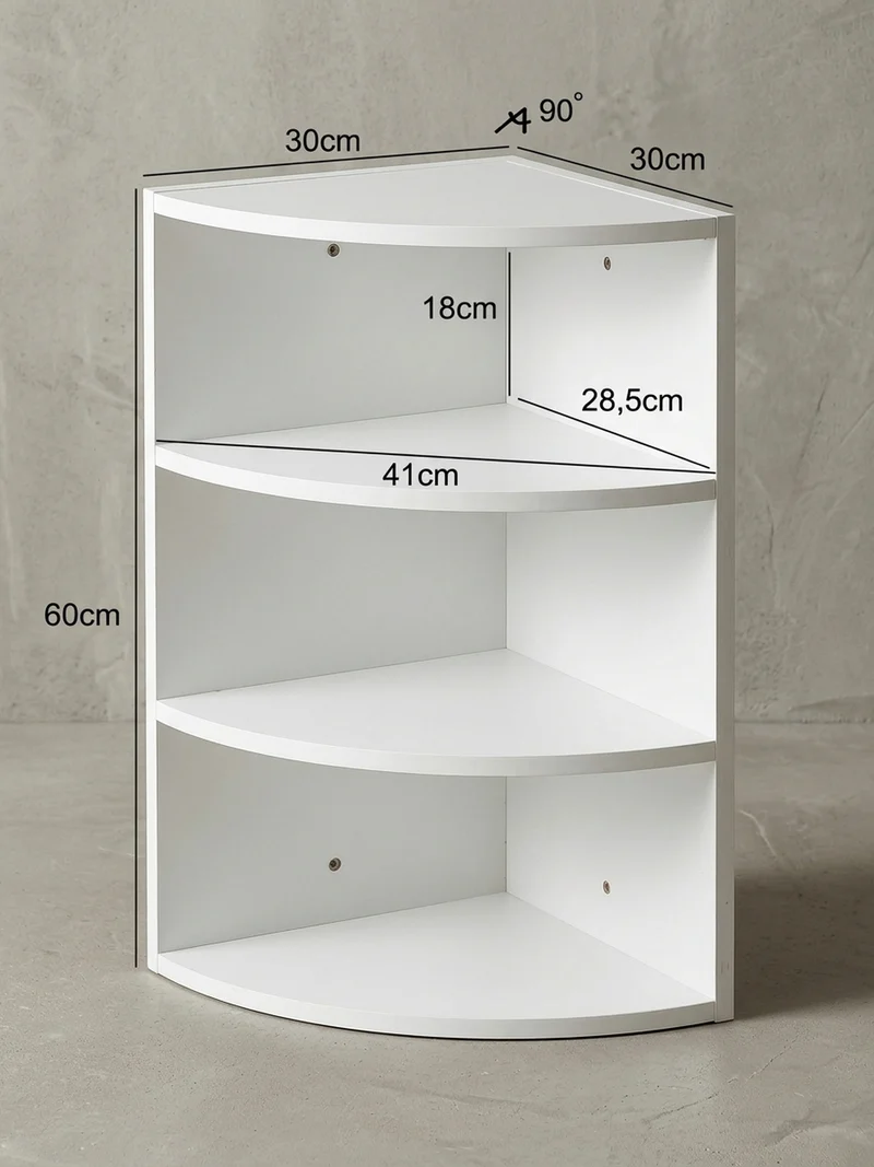 Eckregal MDF Runder Front Modern