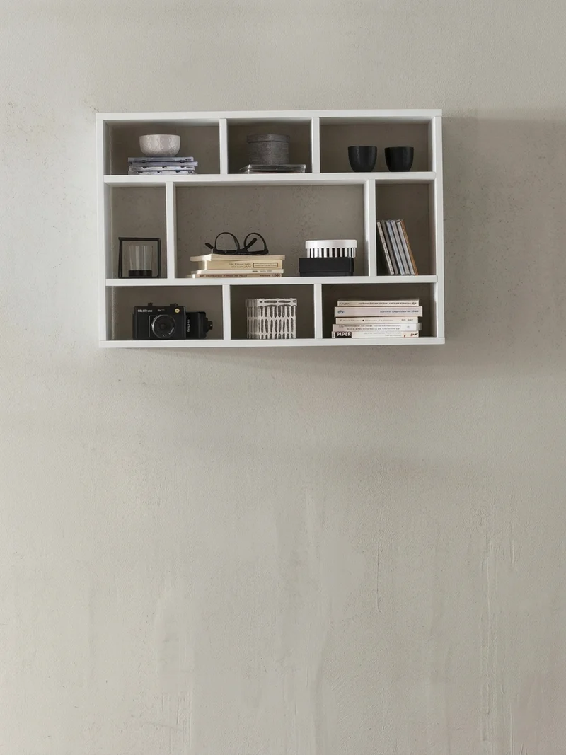 Wandregal Spanplatte 9 Fächer Modern