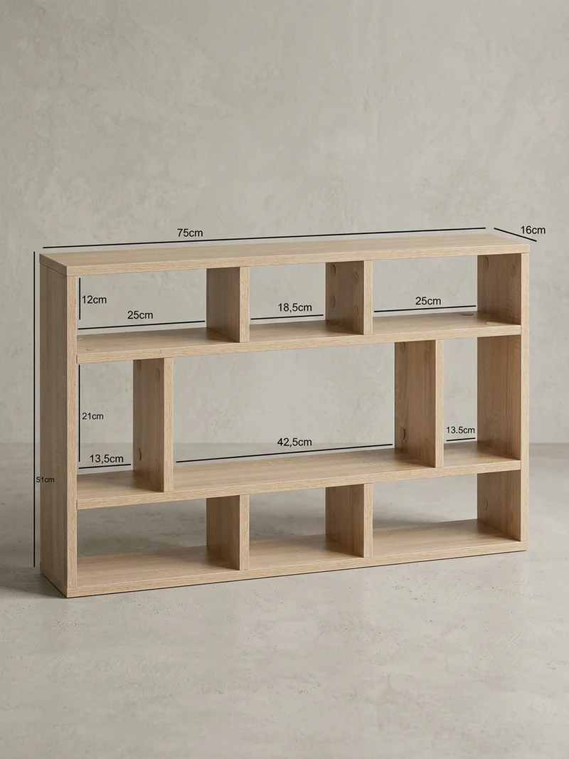 Wandregal Spanplatte 9 Fächer Modern