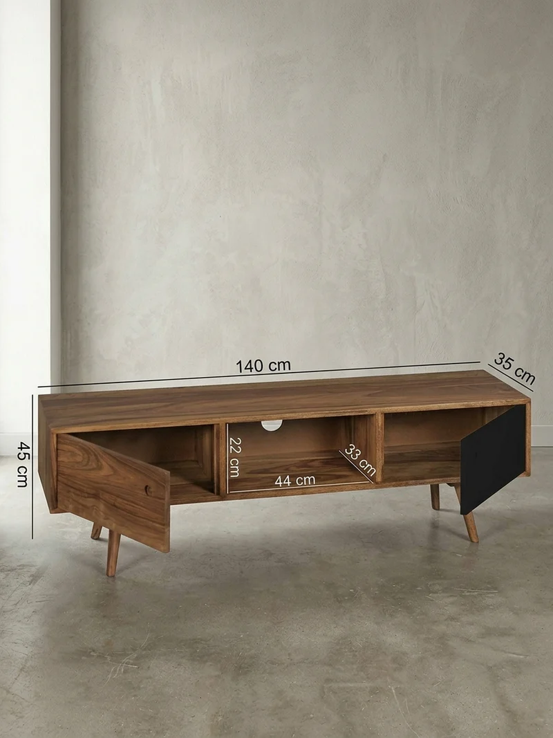 TV-Lowboard Massivholz, rustikaler Landhausstil, einzigartige Maserung