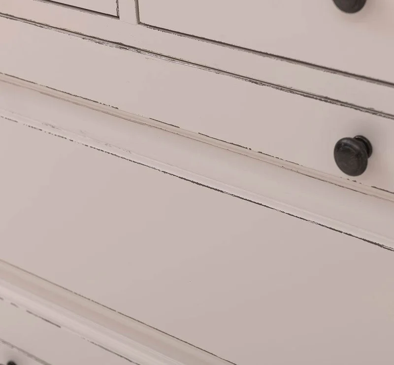 Landhauskommode | Schuhschrank aus Massivholz mit Kippfächern - Eichentop