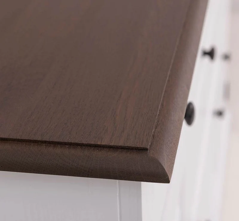 Landhauskommode | Schuhschrank aus Massivholz mit Kippfächern - Eichentop