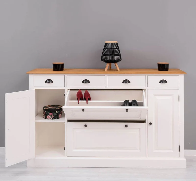 Landhauskommode aus Massivholz mit Schuhschrank - in verschiedenen Farben