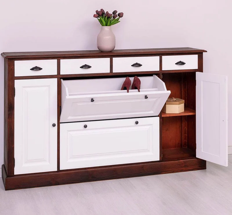 Landhauskommode aus Massivholz mit Schuhschrank - in verschiedenen Farben