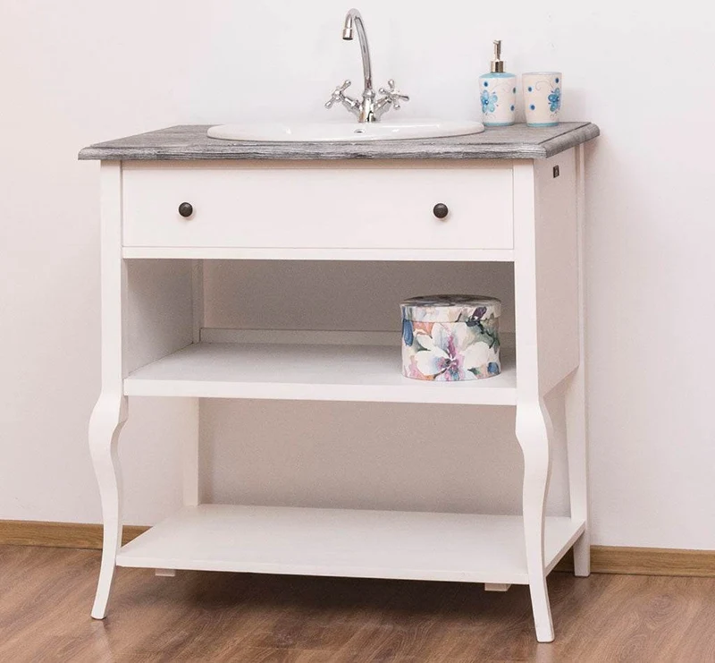 Vintage Waschtisch aus Massivholz im Landhausstil