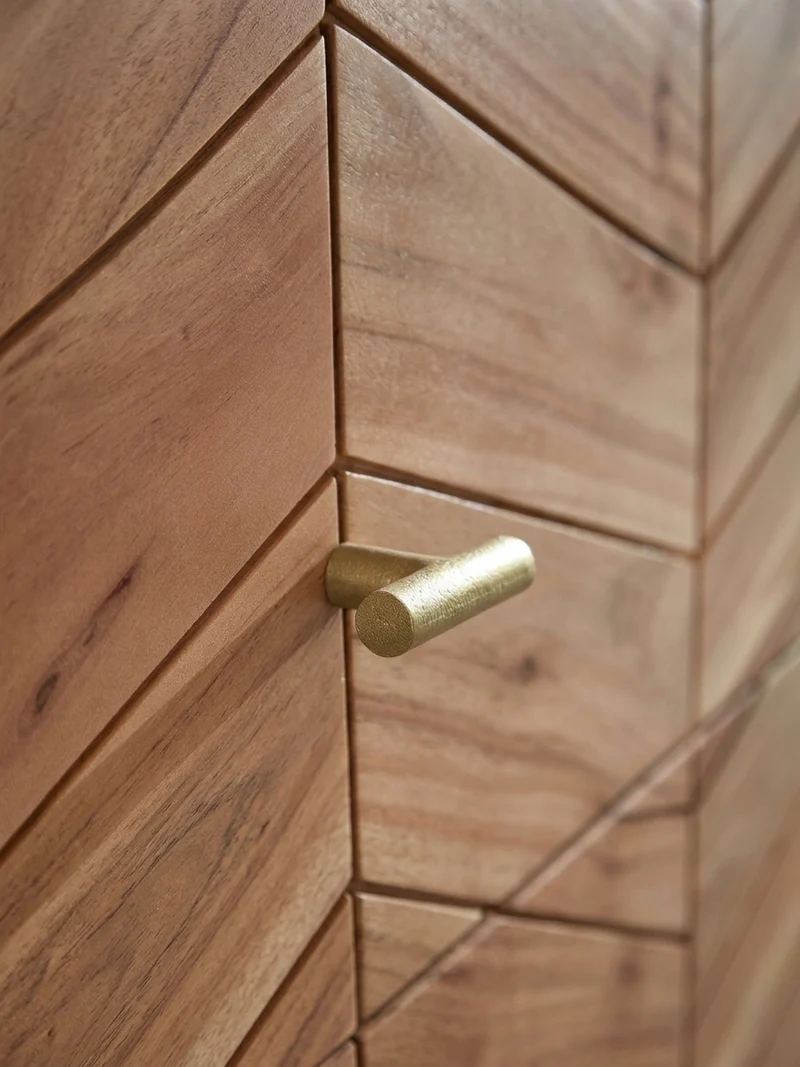 Sideboard – Akazie Massivholz, rustikal, mit Muster, Landhausstil
