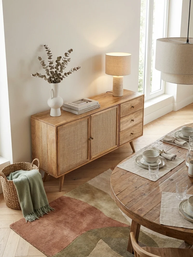 Sideboard – Mangoholz, robust, viel Stauraum