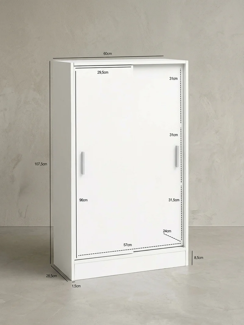 Aktenschrank – Holz, Weiß, 60x107,5x28,5 cm, wasserabweisend & kratzfest, modern