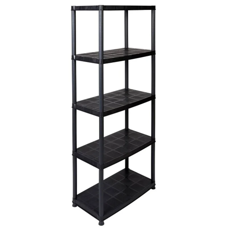 Set: 2 x PLATIN - Kunststoffregal 15 Zoll, TEILBAR 3+2 (Schwarz)