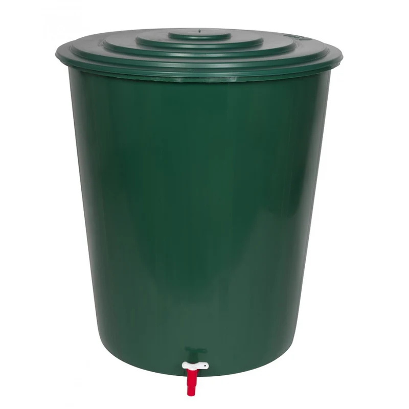 Kreher XXL Regentonne in Grün mit Deckel und Hahn (Ausführung wählbar)