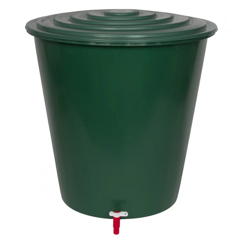 Kreher XXL Regentonne in Grün mit Deckel und Hahn (Ausführung wählbar)
