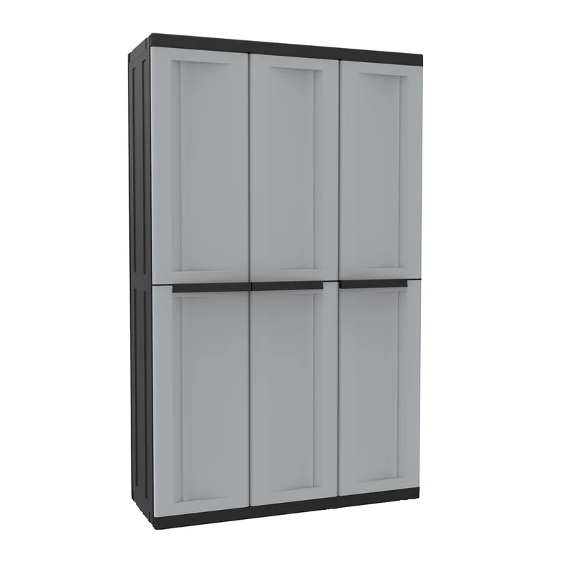 C-Twist Dreitüriger Multifunktionsschrank in Schwarz/Grau (Groß)