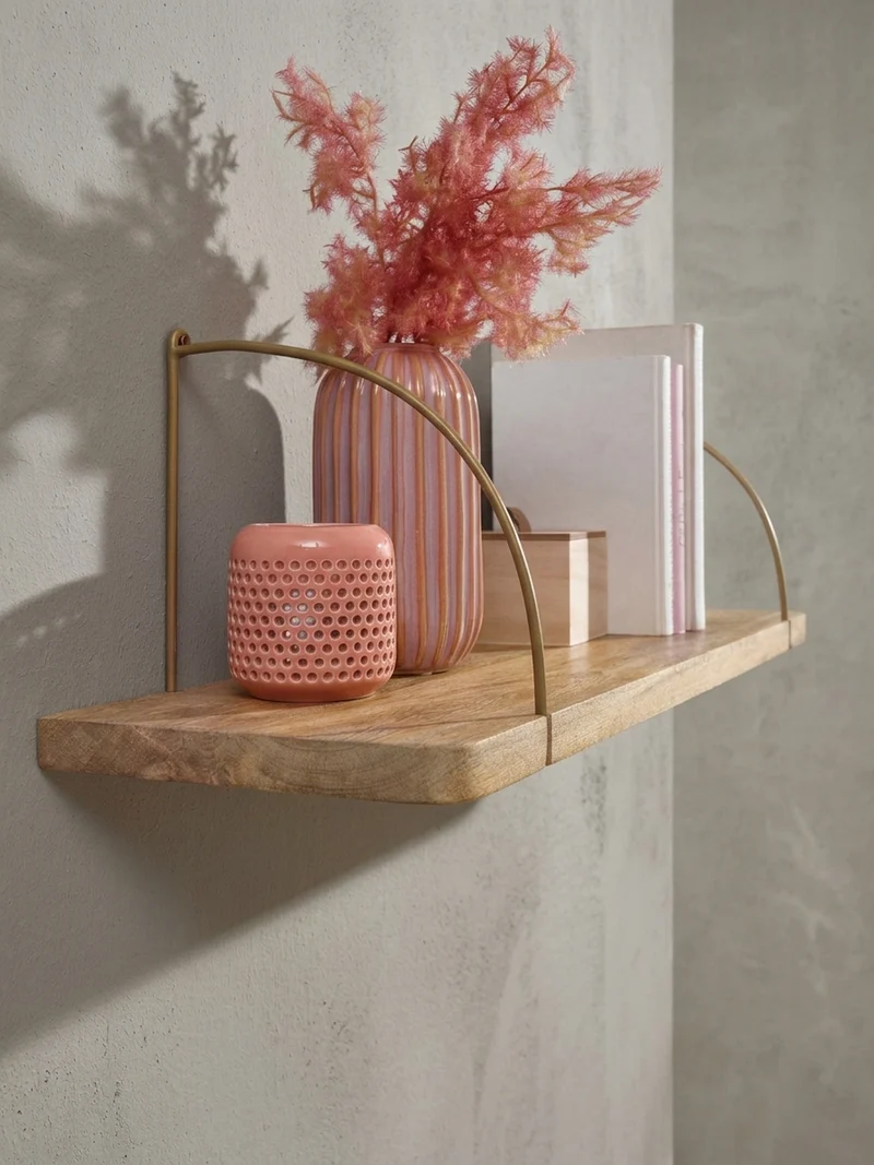 Wandregal Mango Massivholz Eisen Industrial