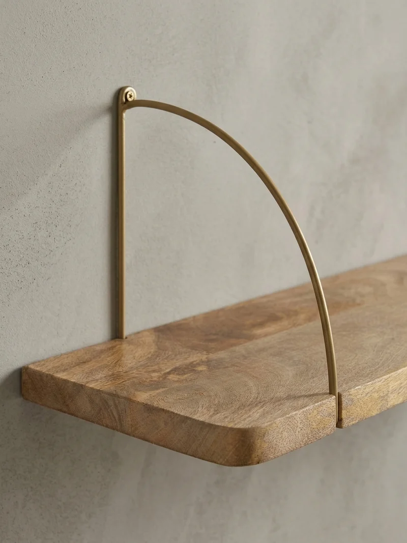 Wandregal Mango Massivholz Eisen Industrial