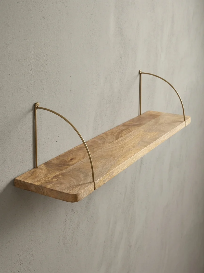 Wandregal Mango Massivholz Eisen Industrial