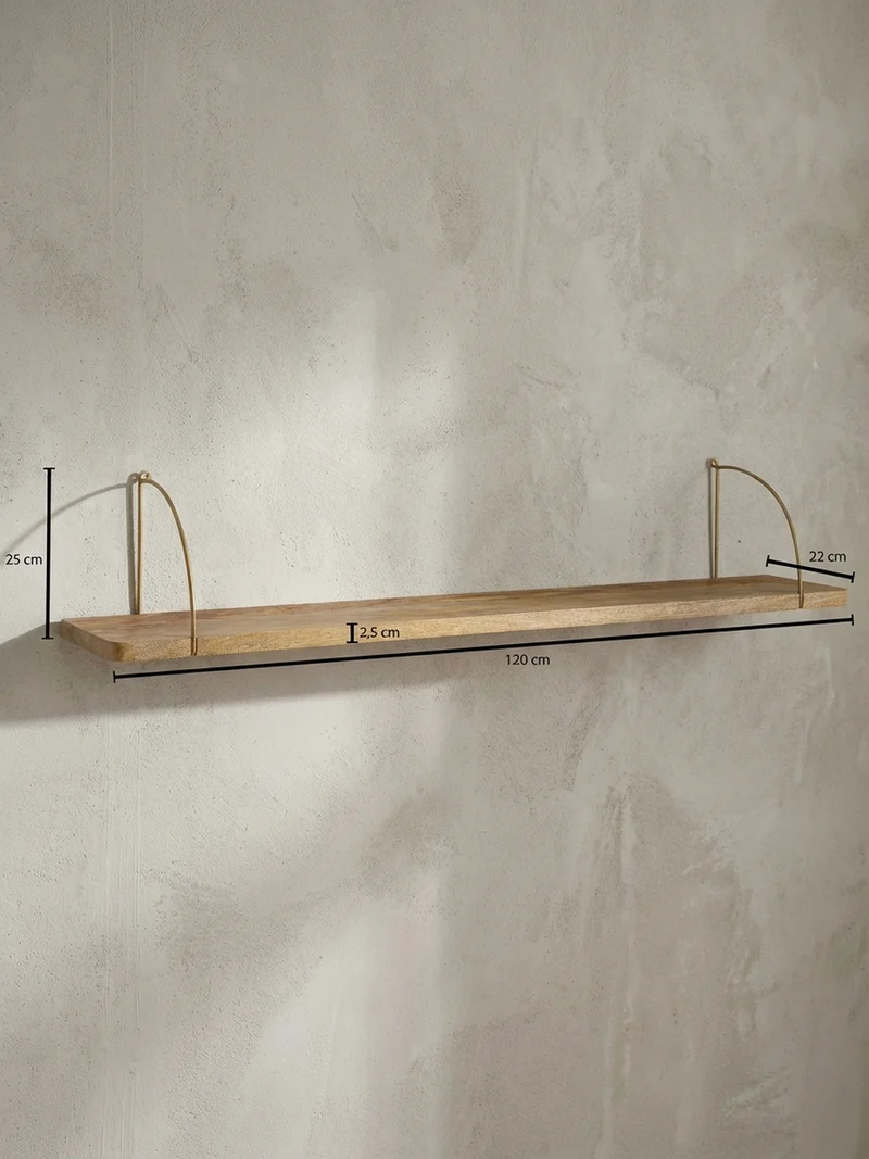 Wandregal Mango Massivholz Eisen Industrial