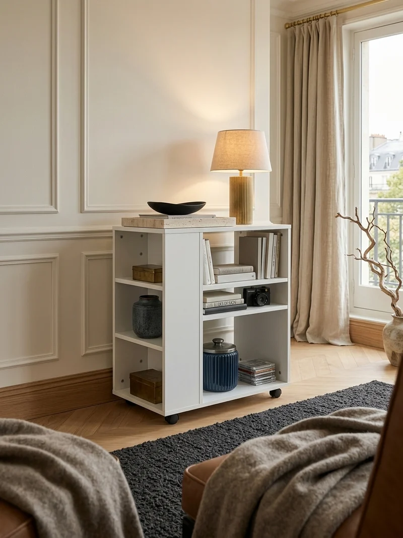 Regal Multifunktional Mit Rollen Modern