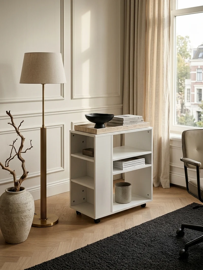 Regal Multifunktional Mit Rollen Modern