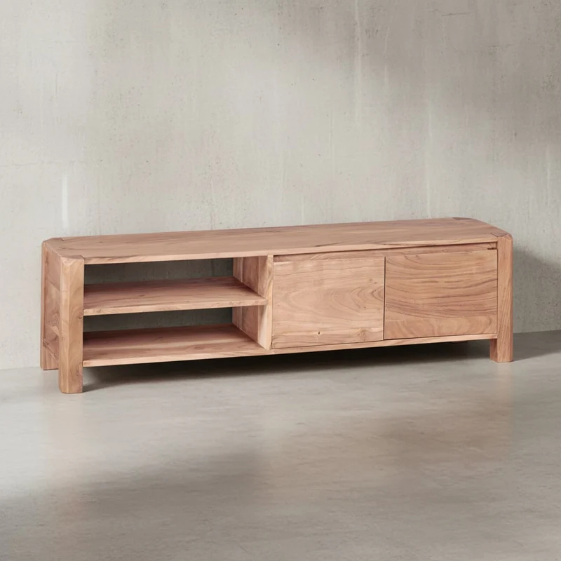 TV-Lowboard Massivholz, 4 Füße, viel Stauraum