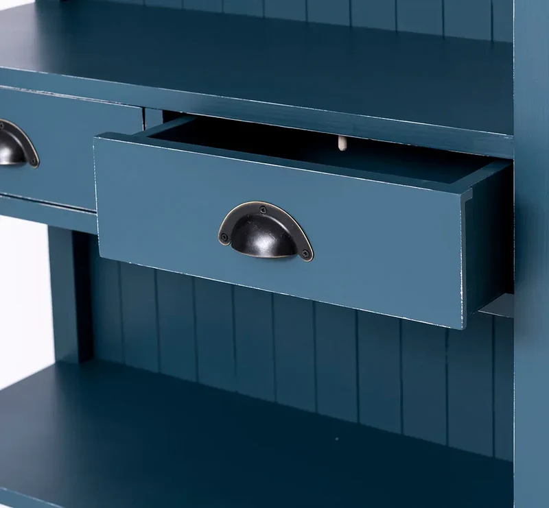Schlankes Regal aus Massivholz mit 2 Schubladen - in verschiedenen Farben