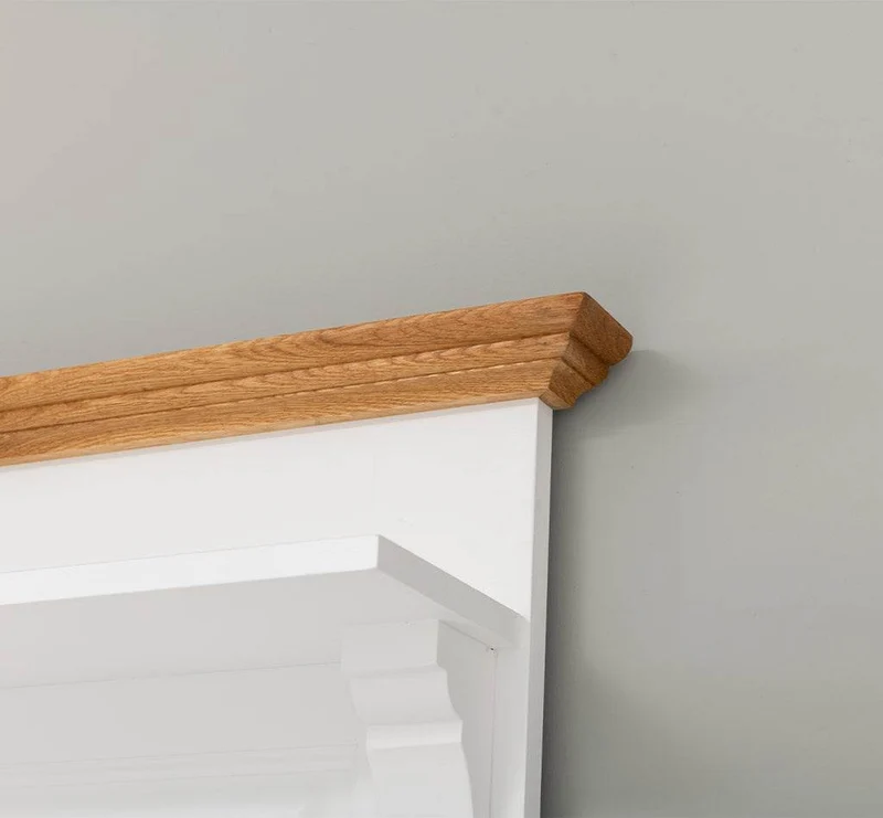 Garderobe aus Massivholz mit 6 Haken und 2 Staufächern - Eichenbank