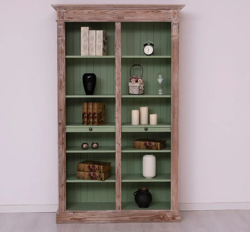Regalwand aus Massivholz im Landhausstil - Bücherregal in verschiedenen Farben